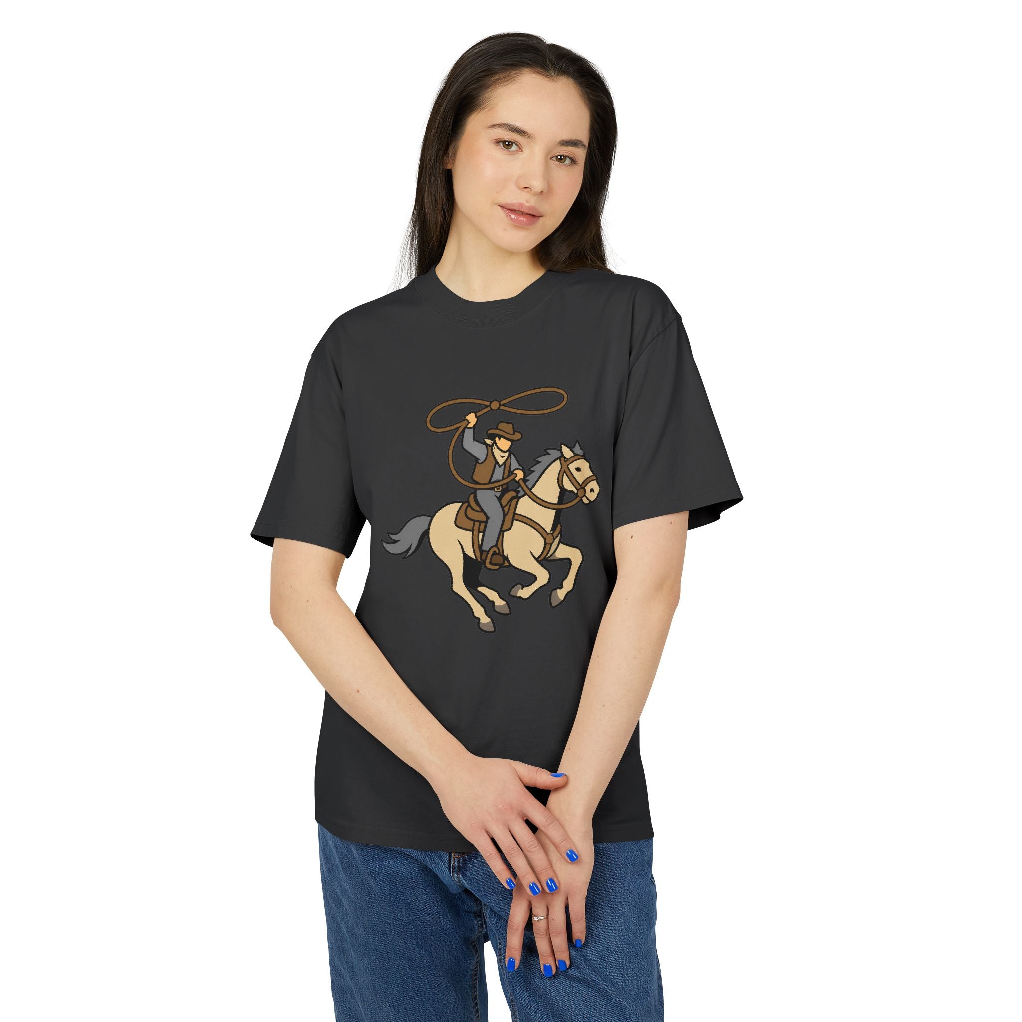 Cowboy & Horse Graphic Tee — Western Rodeo Lasso Shirt