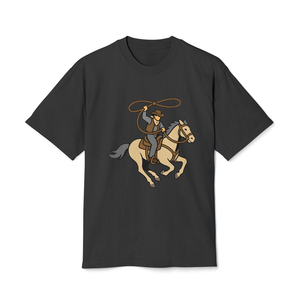 Cowboy & Horse Graphic Tee — Western Rodeo Lasso Shirt