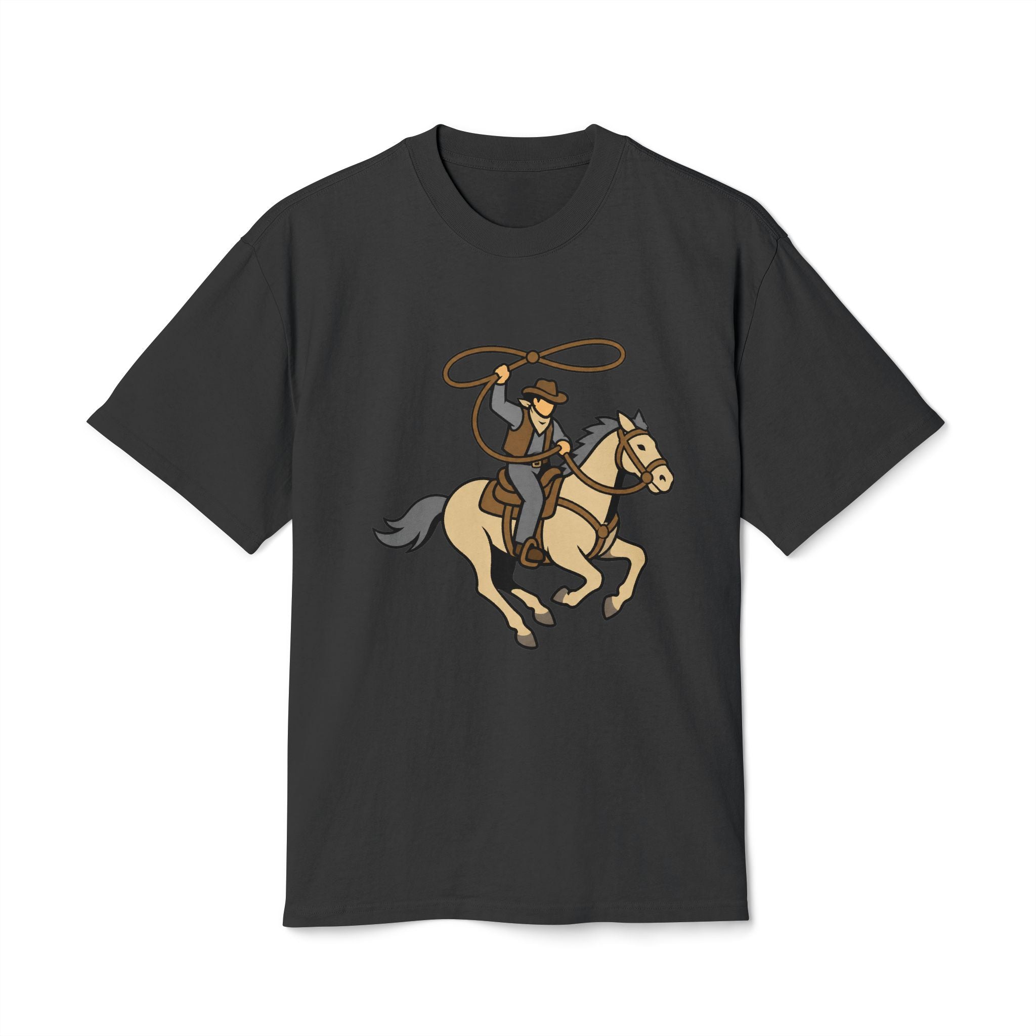 Cowboy & Horse Graphic Tee — Western Rodeo Lasso Shirt