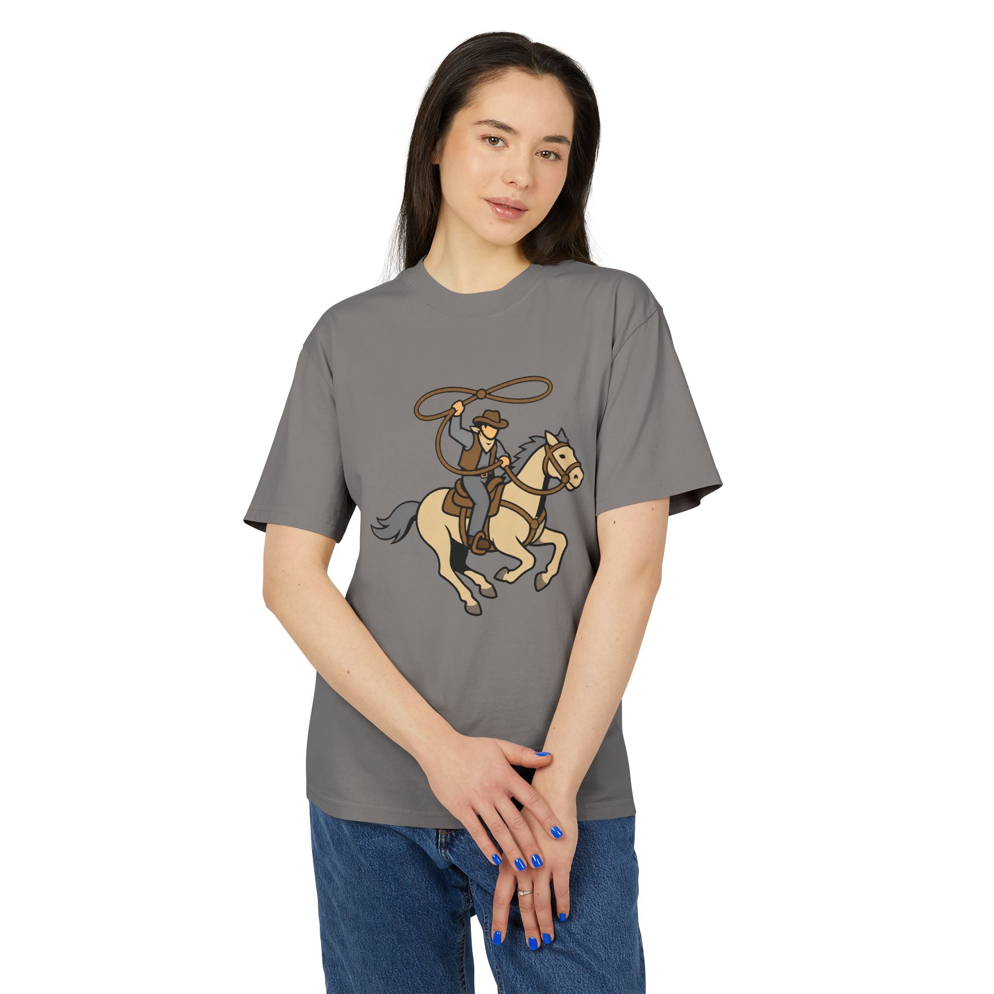 Cowboy & Horse Graphic Tee — Western Rodeo Lasso Shirt