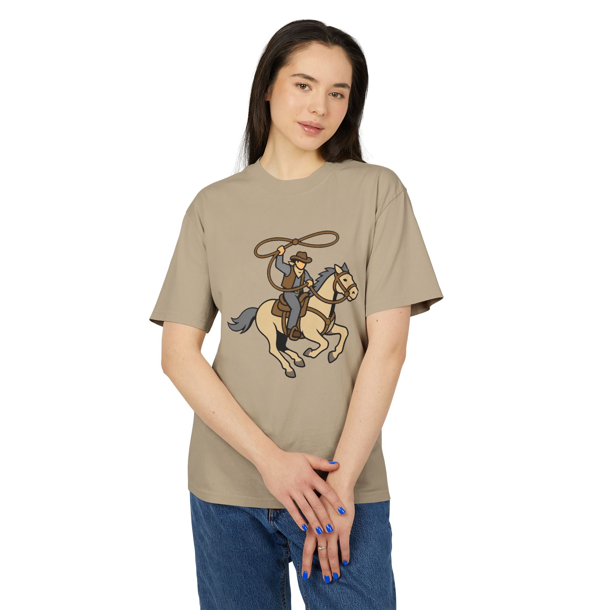 Cowboy & Horse Graphic Tee — Western Rodeo Lasso Shirt