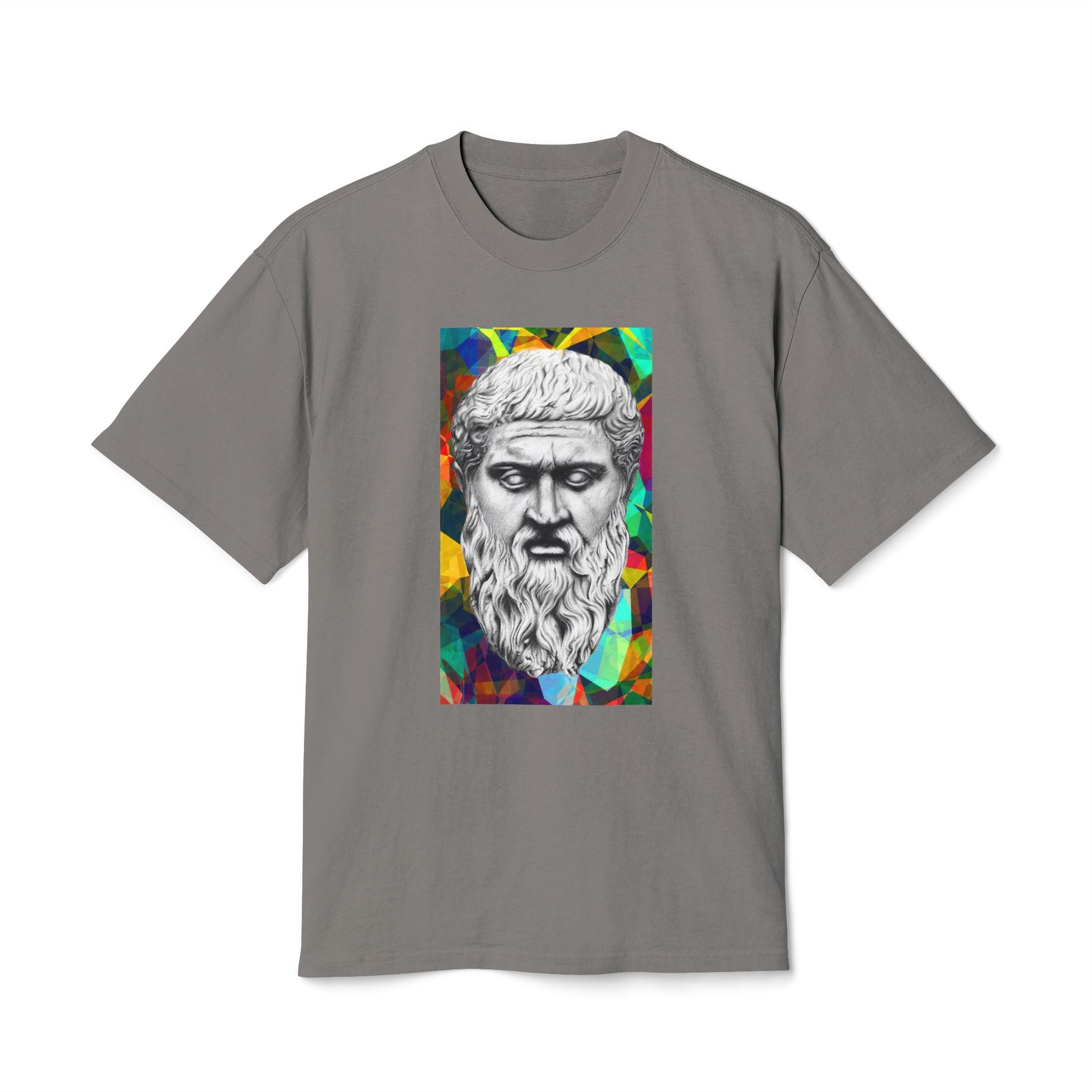 Ancient Greek Statue Tee — Colorful Psychedelic Philosophy Graphic T-Shirt