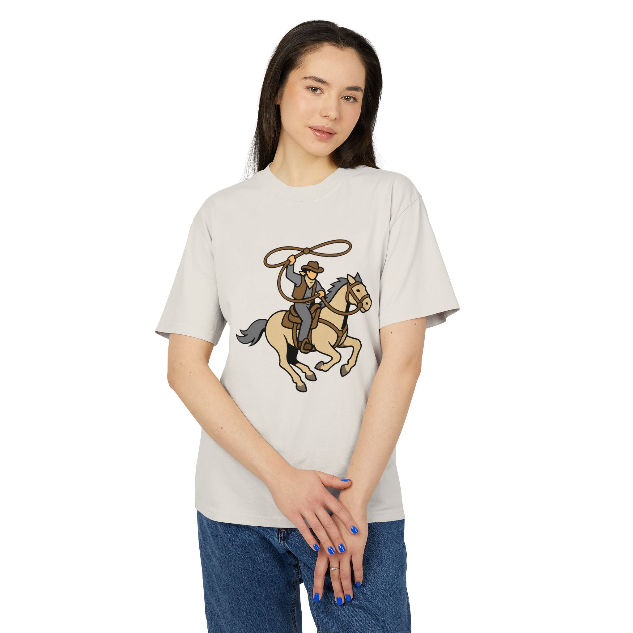 Cowboy & Horse Graphic Tee — Western Rodeo Lasso Shirt