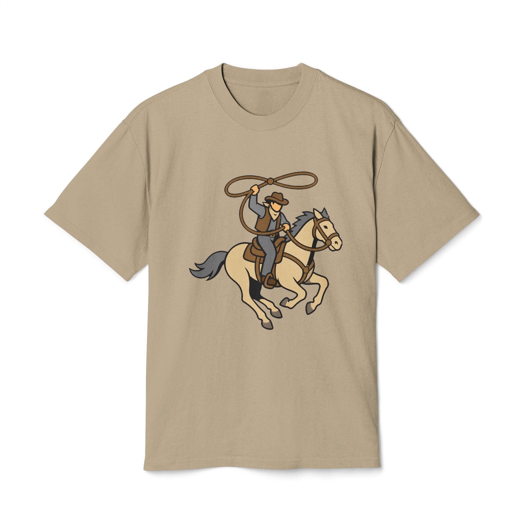 Cowboy & Horse Graphic Tee — Western Rodeo Lasso Shirt