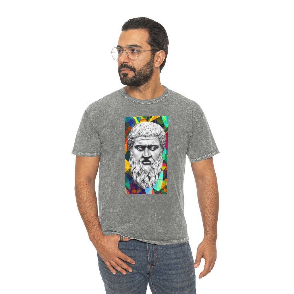 Stoic Philosopher Bust T-Shirt — Colorful Mosaic Greek Statue Tee
