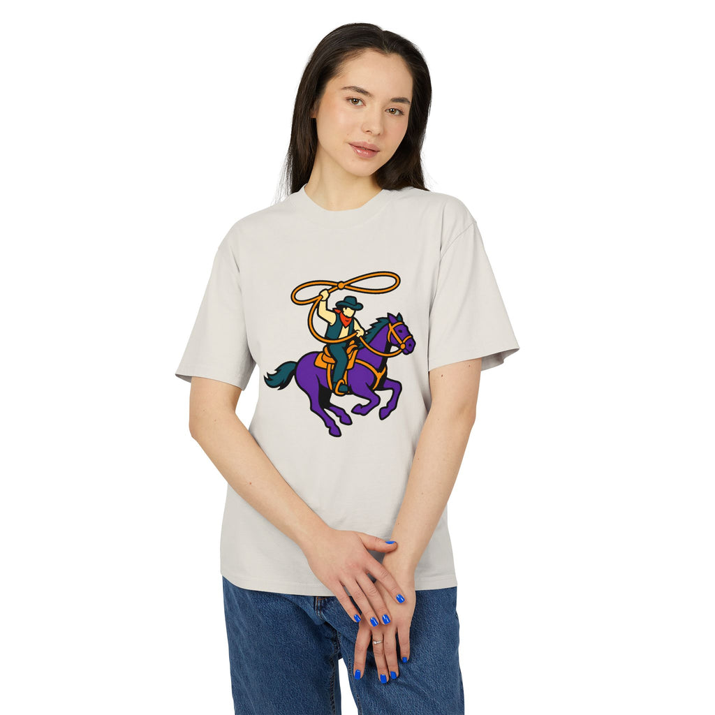 Cowboy Rodeo Graphic Tee — Lasso Rider on Purple Horse