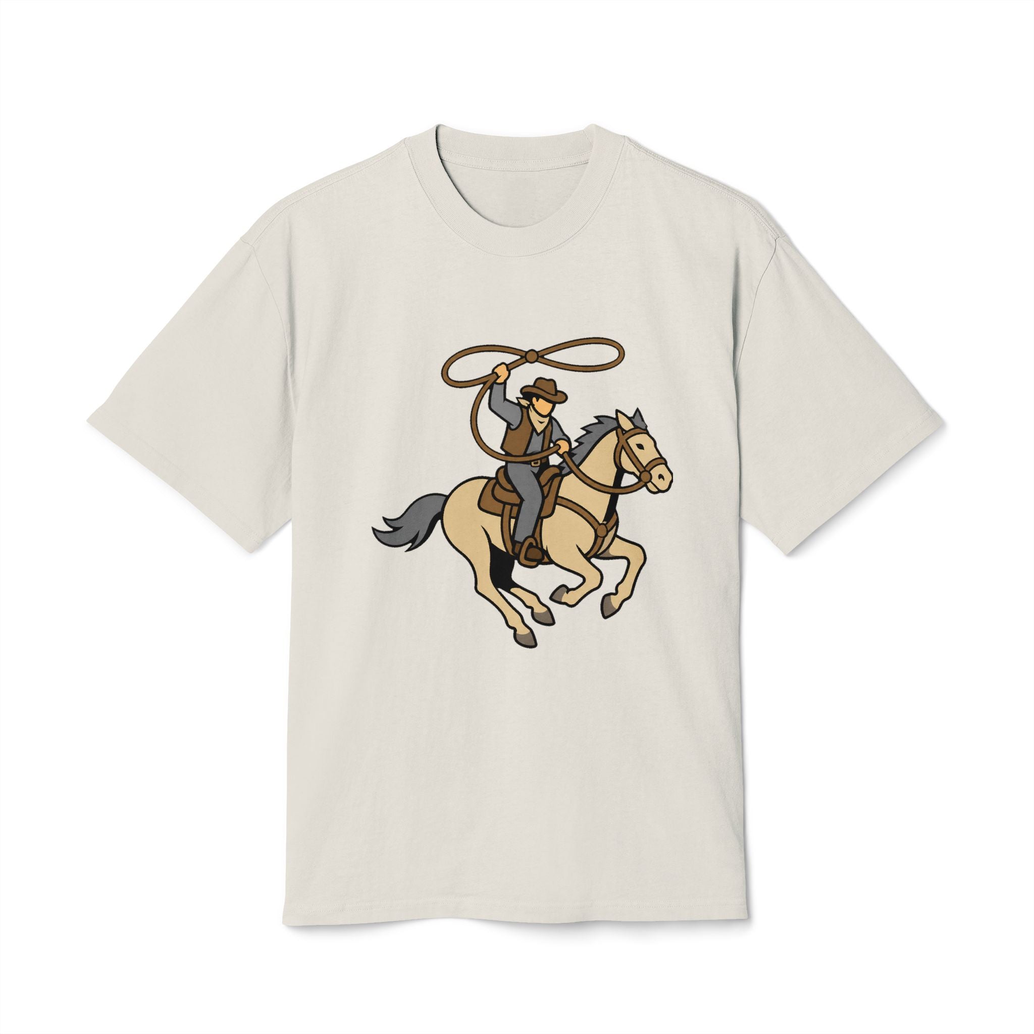 Cowboy & Horse Graphic Tee — Western Rodeo Lasso Shirt