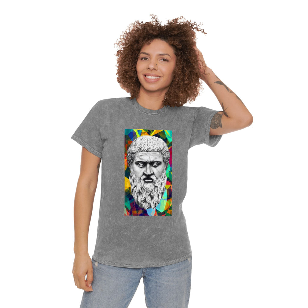 Stoic Philosopher Bust T-Shirt — Colorful Mosaic Greek Statue Tee