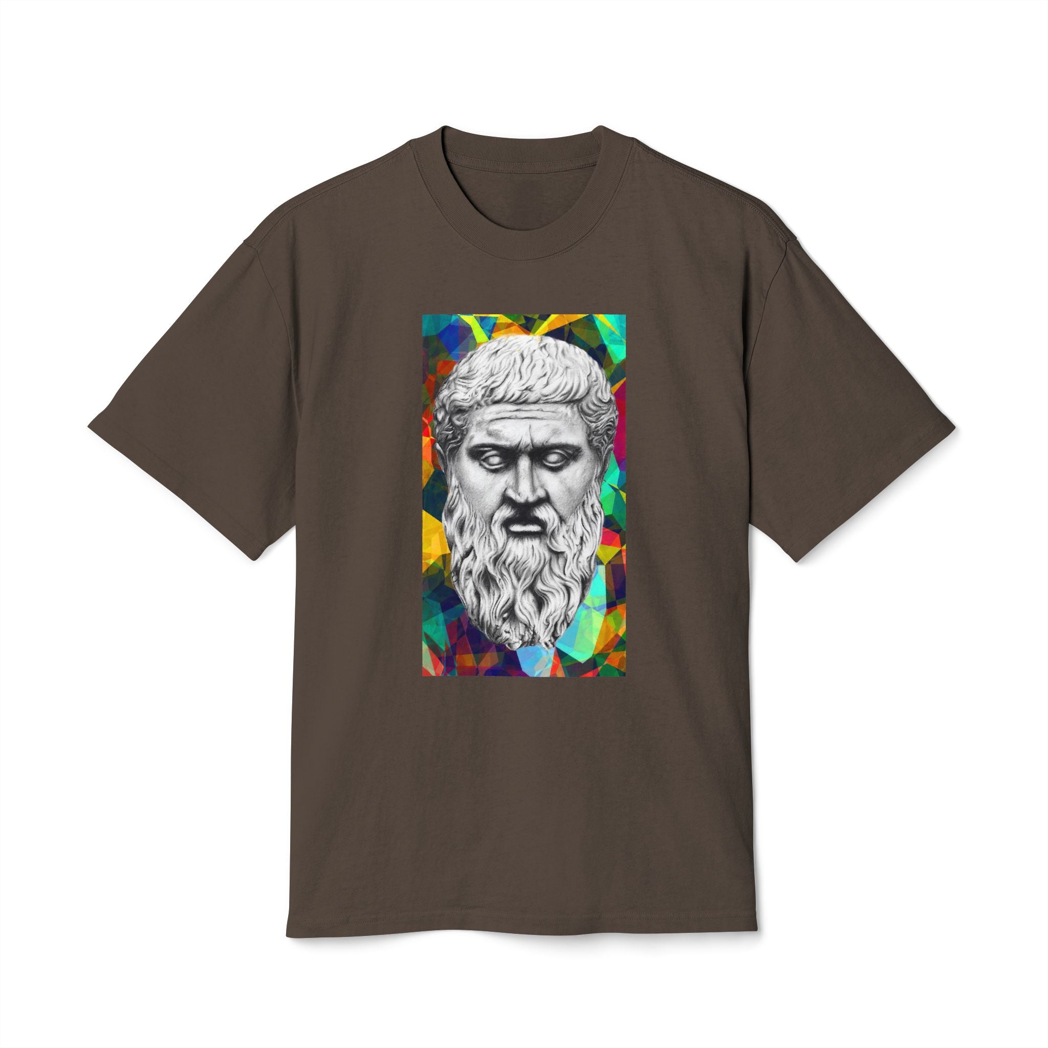 Ancient Greek Statue Tee — Colorful Psychedelic Philosophy Graphic T-Shirt