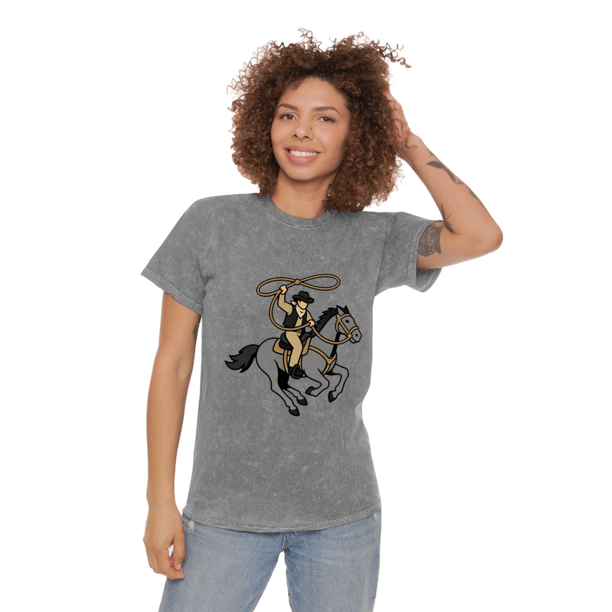 Cowgirl Lasso Graphic T‑Shirt — Western Horse Riding Tee