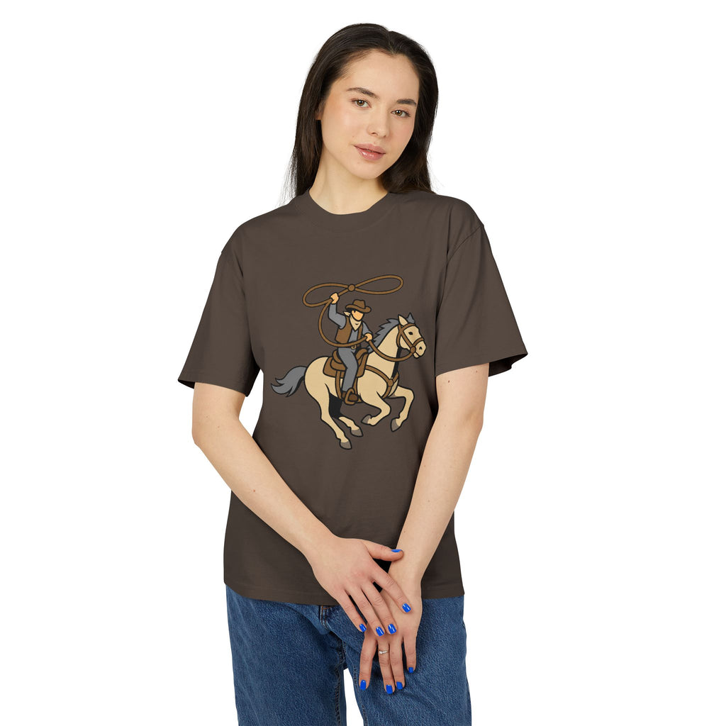 Cowboy & Horse Graphic Tee — Western Rodeo Lasso Shirt