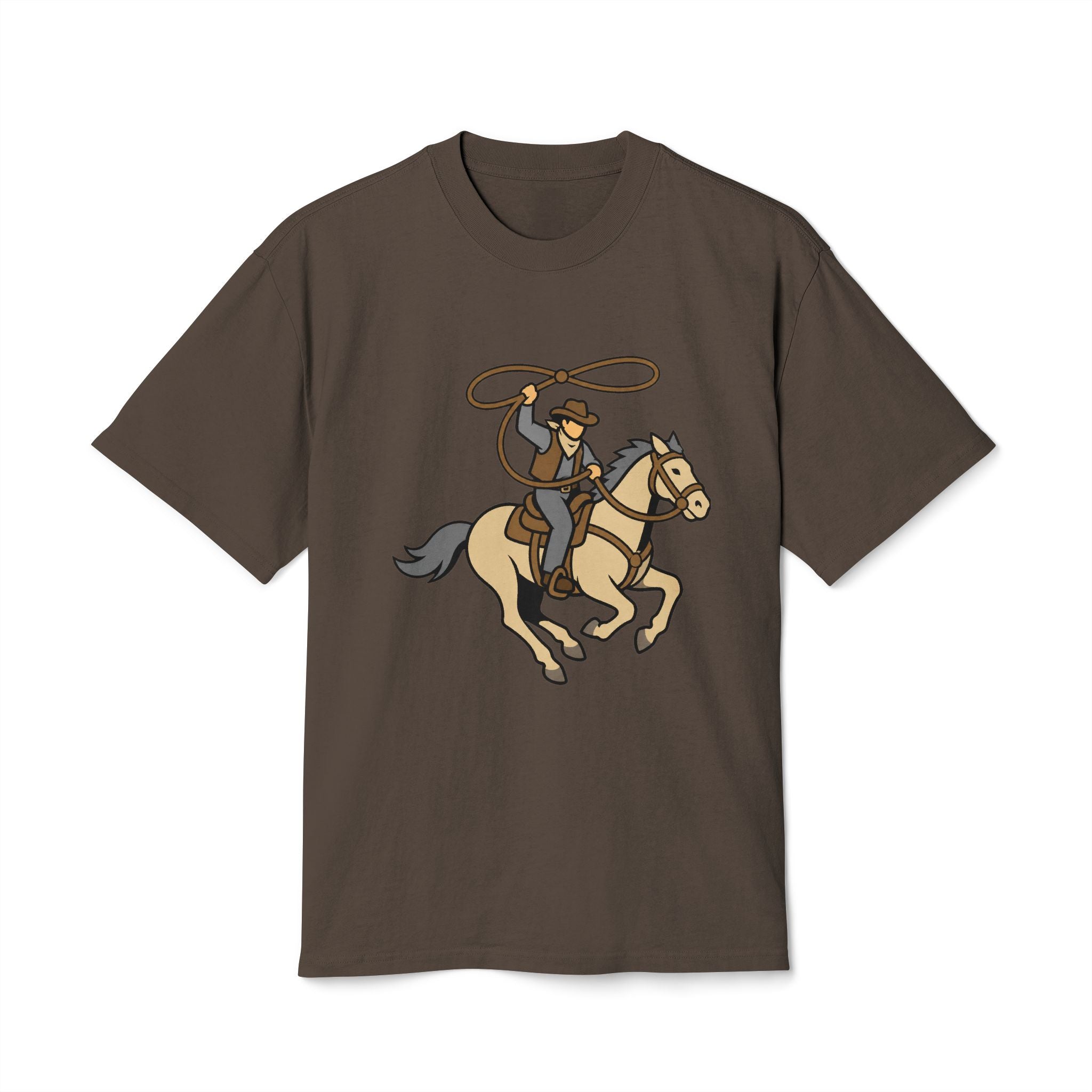 Cowboy & Horse Graphic Tee — Western Rodeo Lasso Shirt