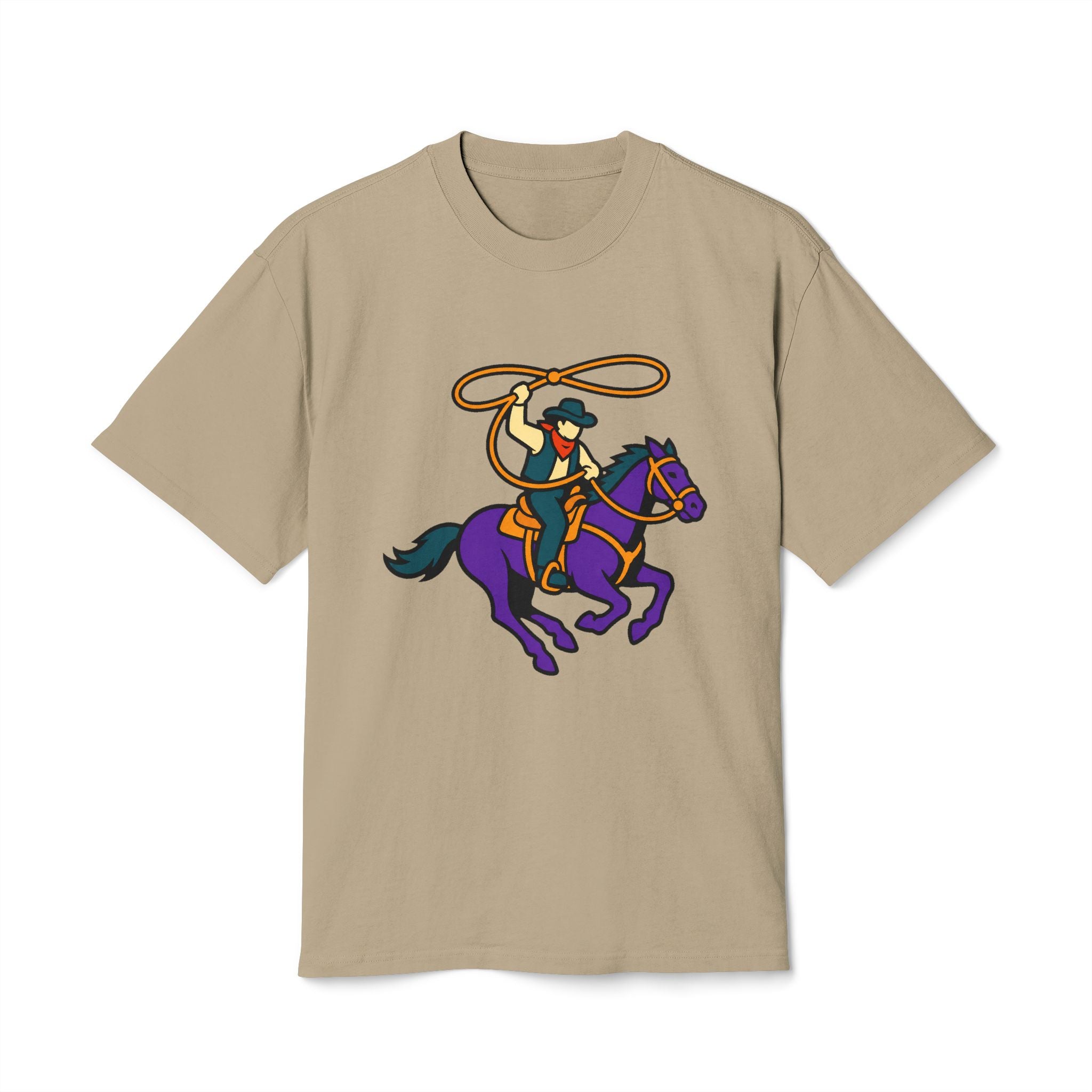 Cowboy Rodeo Graphic Tee — Lasso Rider on Purple Horse