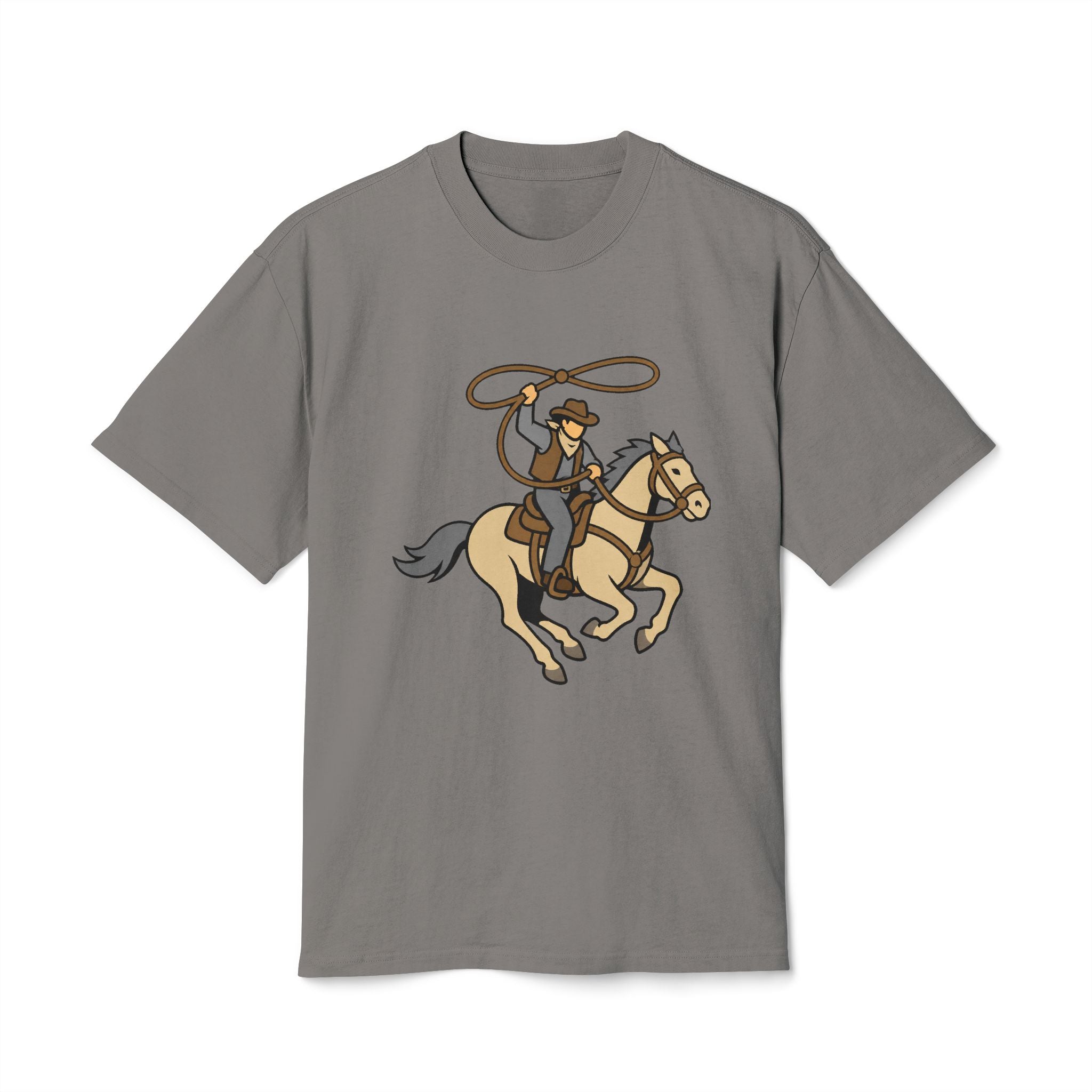 Cowboy & Horse Graphic Tee — Western Rodeo Lasso Shirt