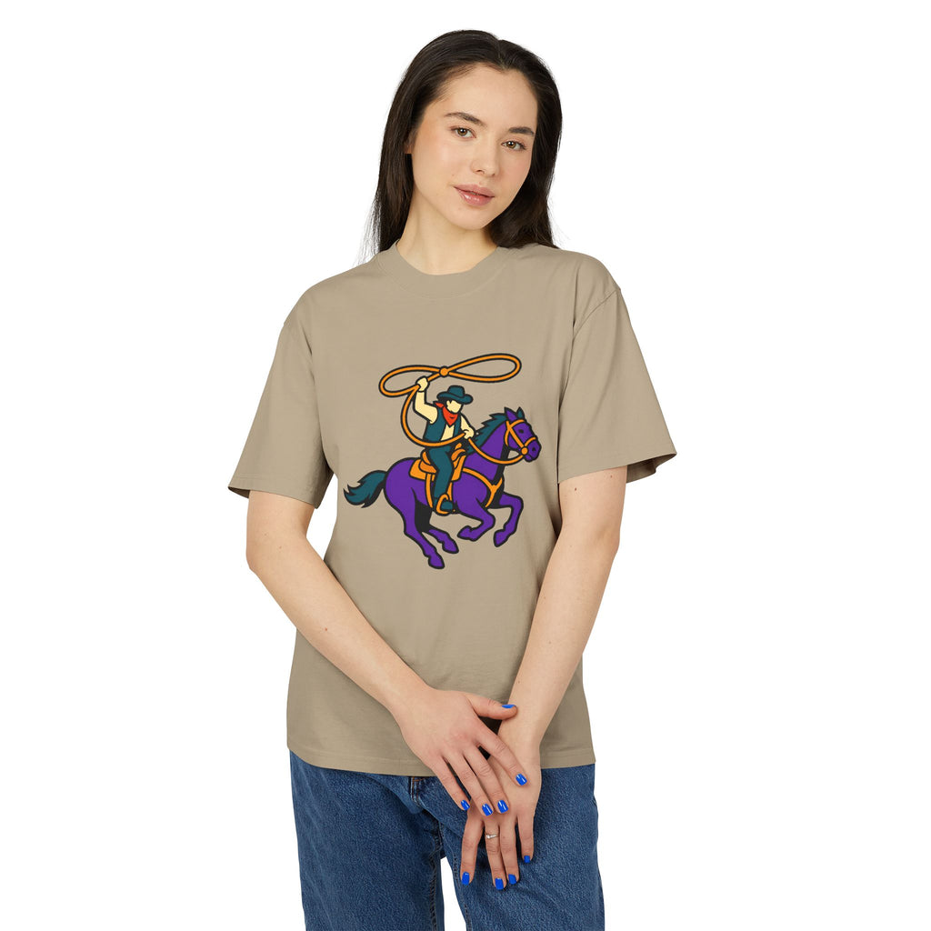 Cowboy Rodeo Graphic Tee — Lasso Rider on Purple Horse