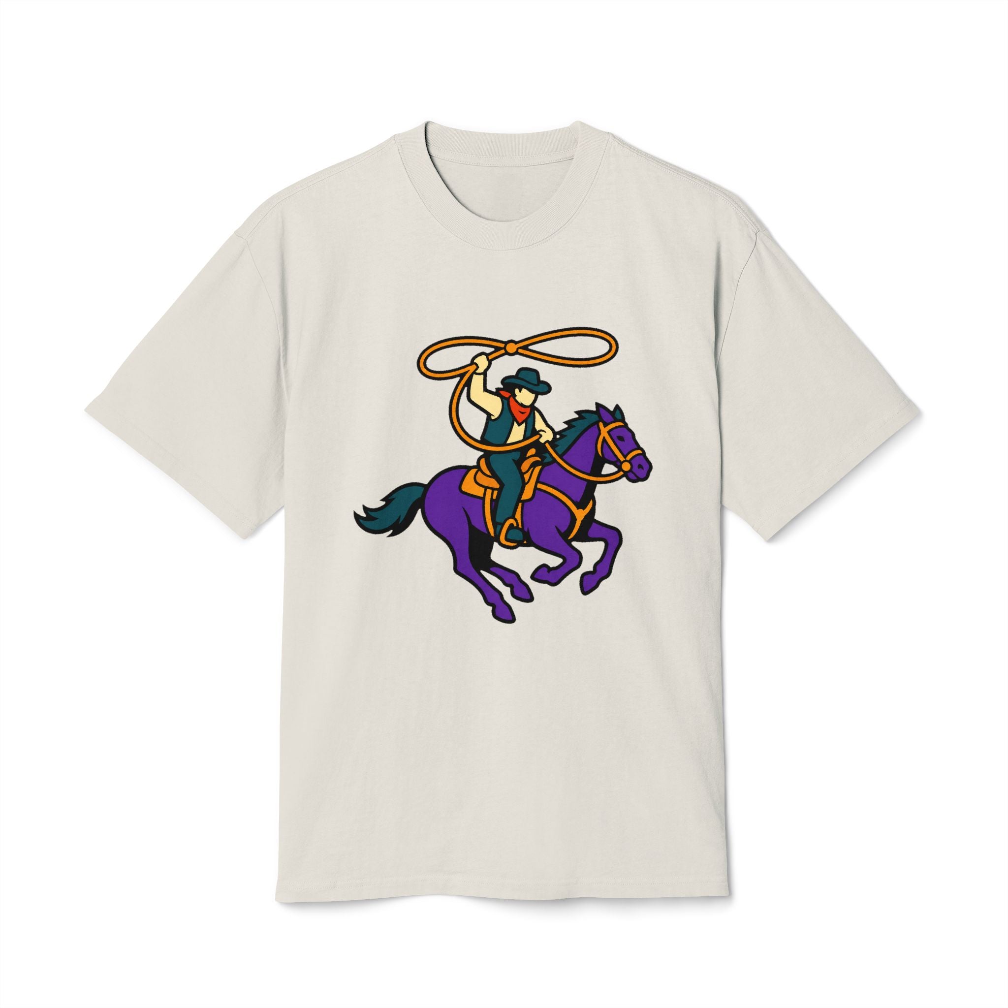 Cowboy Rodeo Graphic Tee — Lasso Rider on Purple Horse