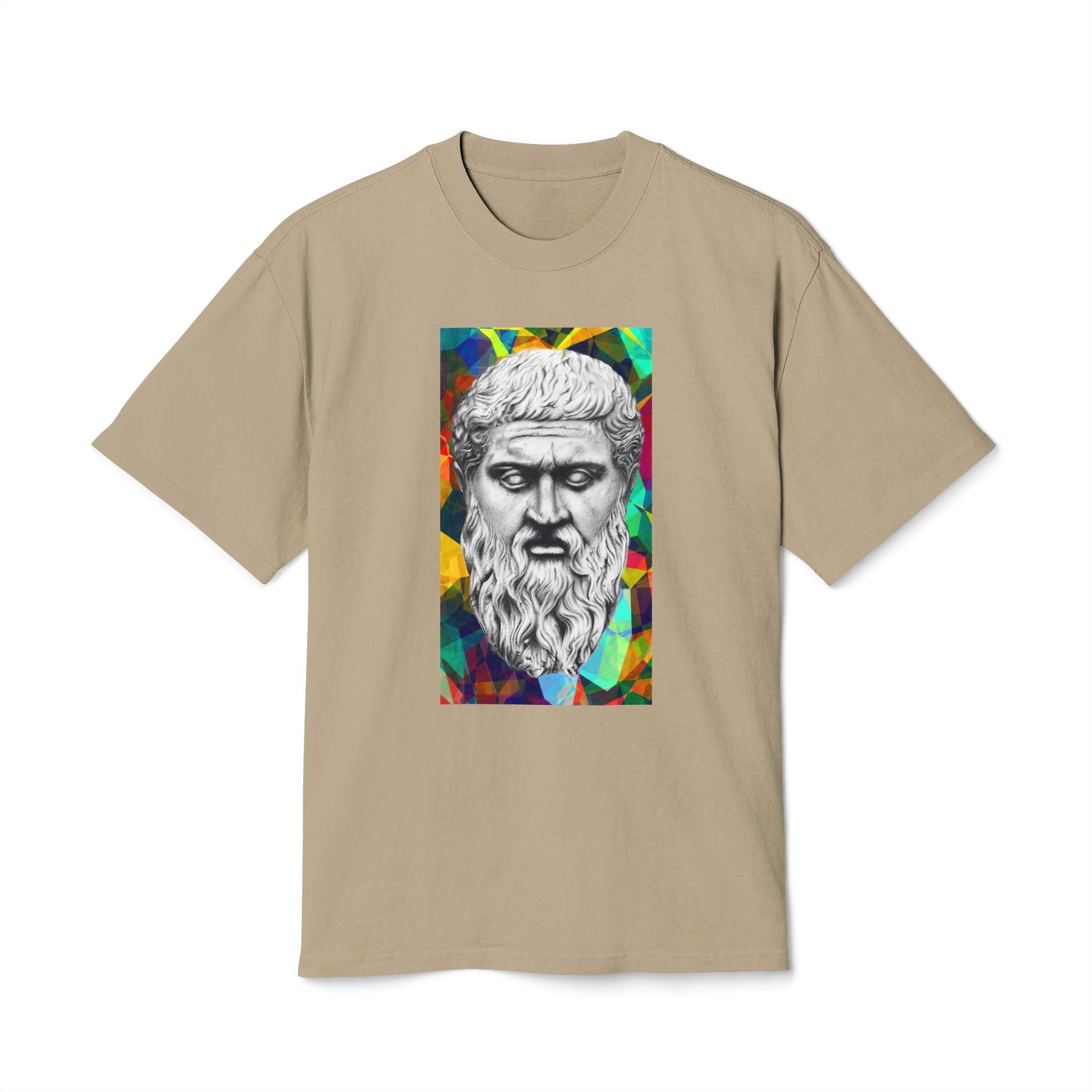 Ancient Greek Statue Tee — Colorful Psychedelic Philosophy Graphic T-Shirt