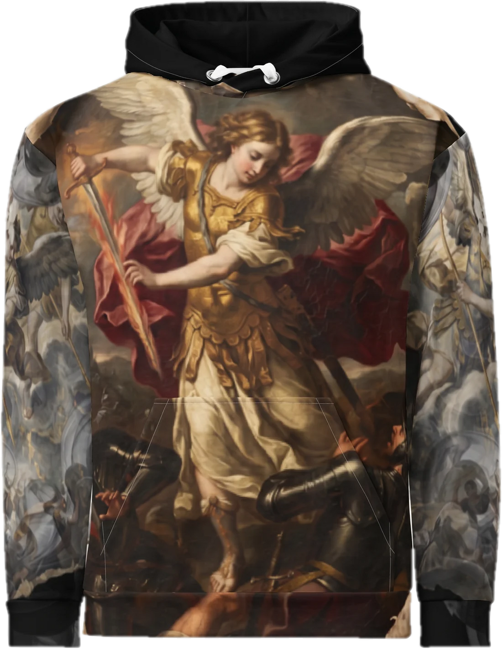 Aether Inn Full Print Cotton Hoodie "Mercy Withheld" Black