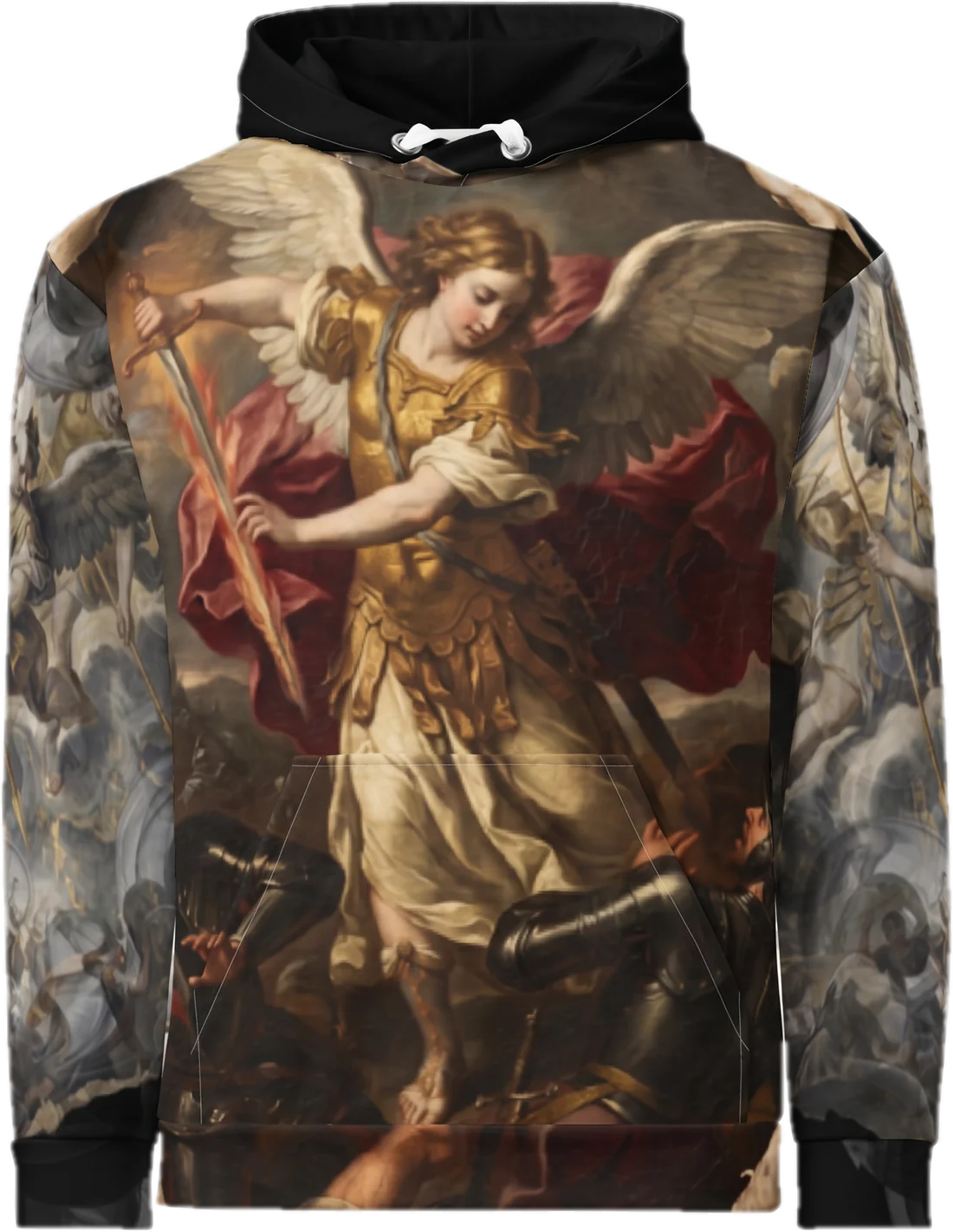 Aether Inn Full Print Cotton Hoodie "Mercy Withheld" Black