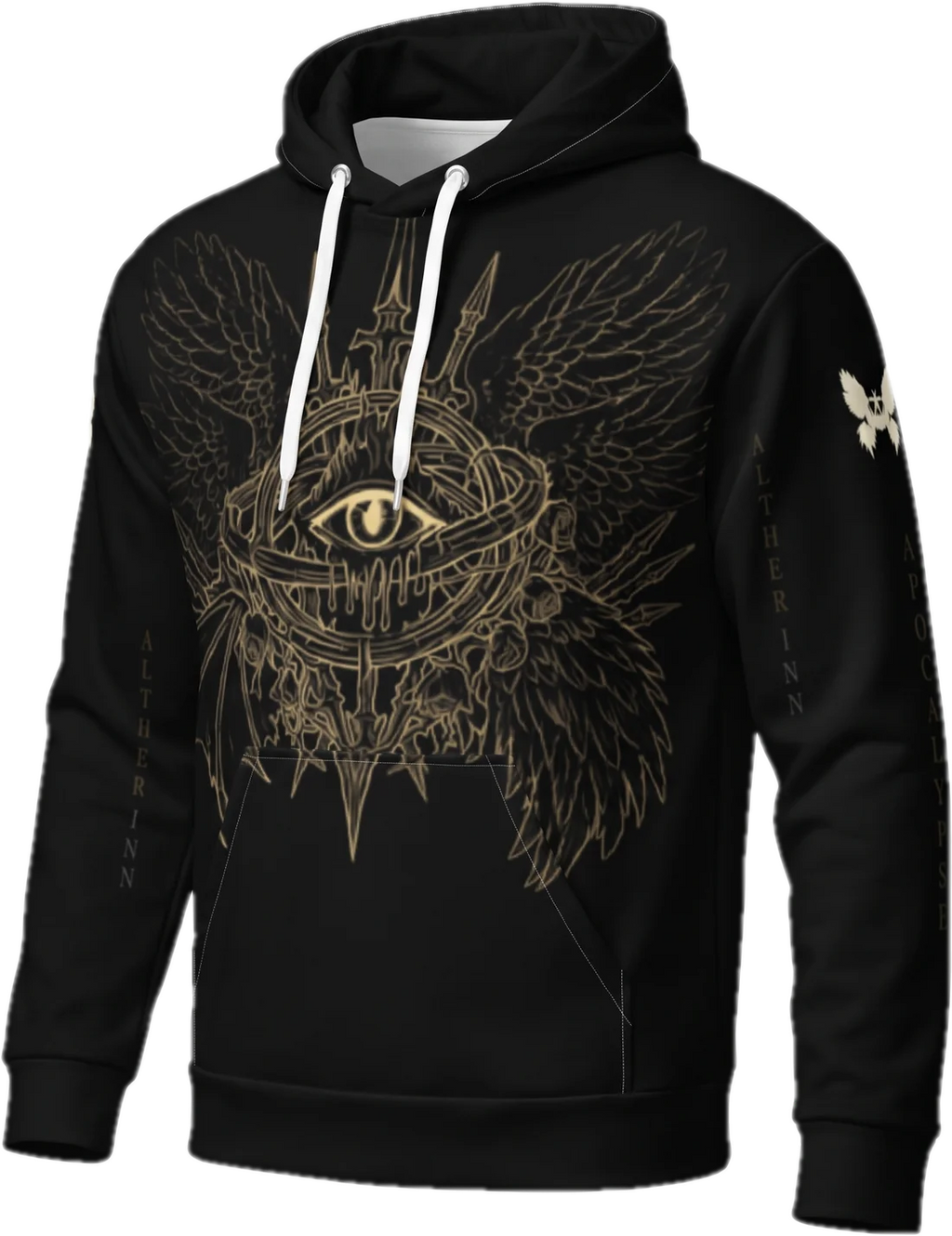 Aether Inn Full Print Cotton Hoodie "Ninth Hour" Black