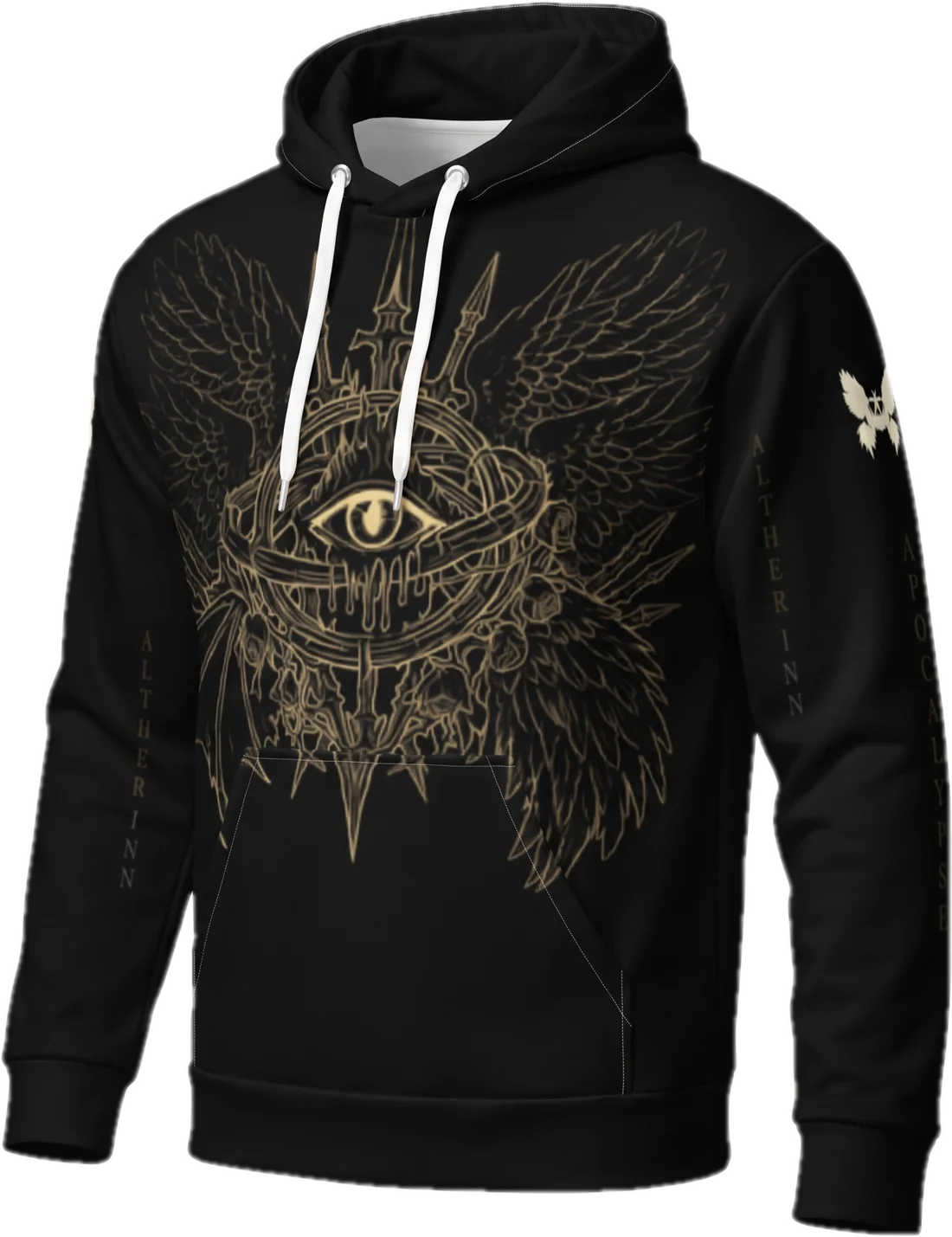 Aether Inn Full Print Cotton Hoodie "Ninth Hour" Black