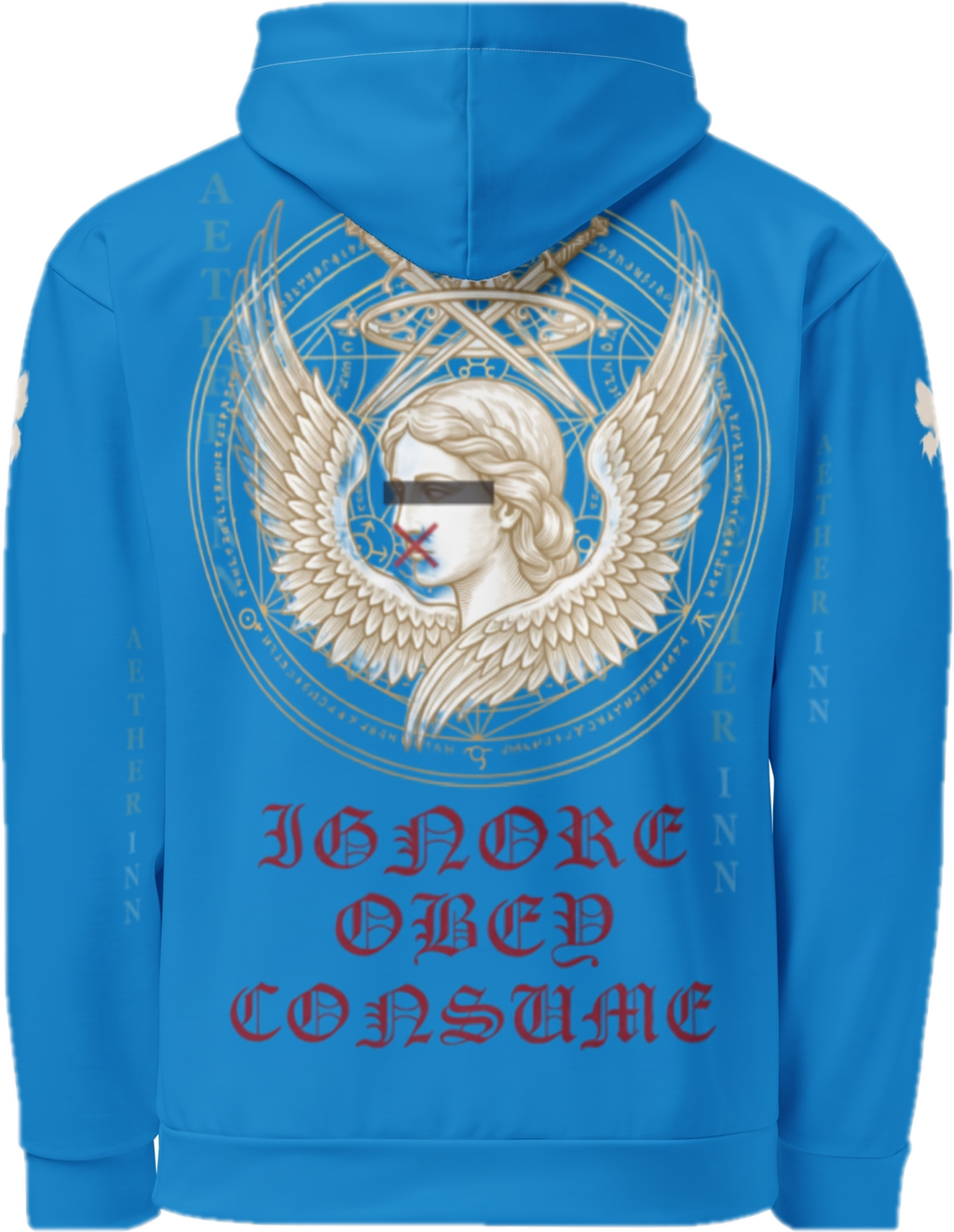 Aether Inn Full Print Cotton Hoodie "Ninth Hour" Blue