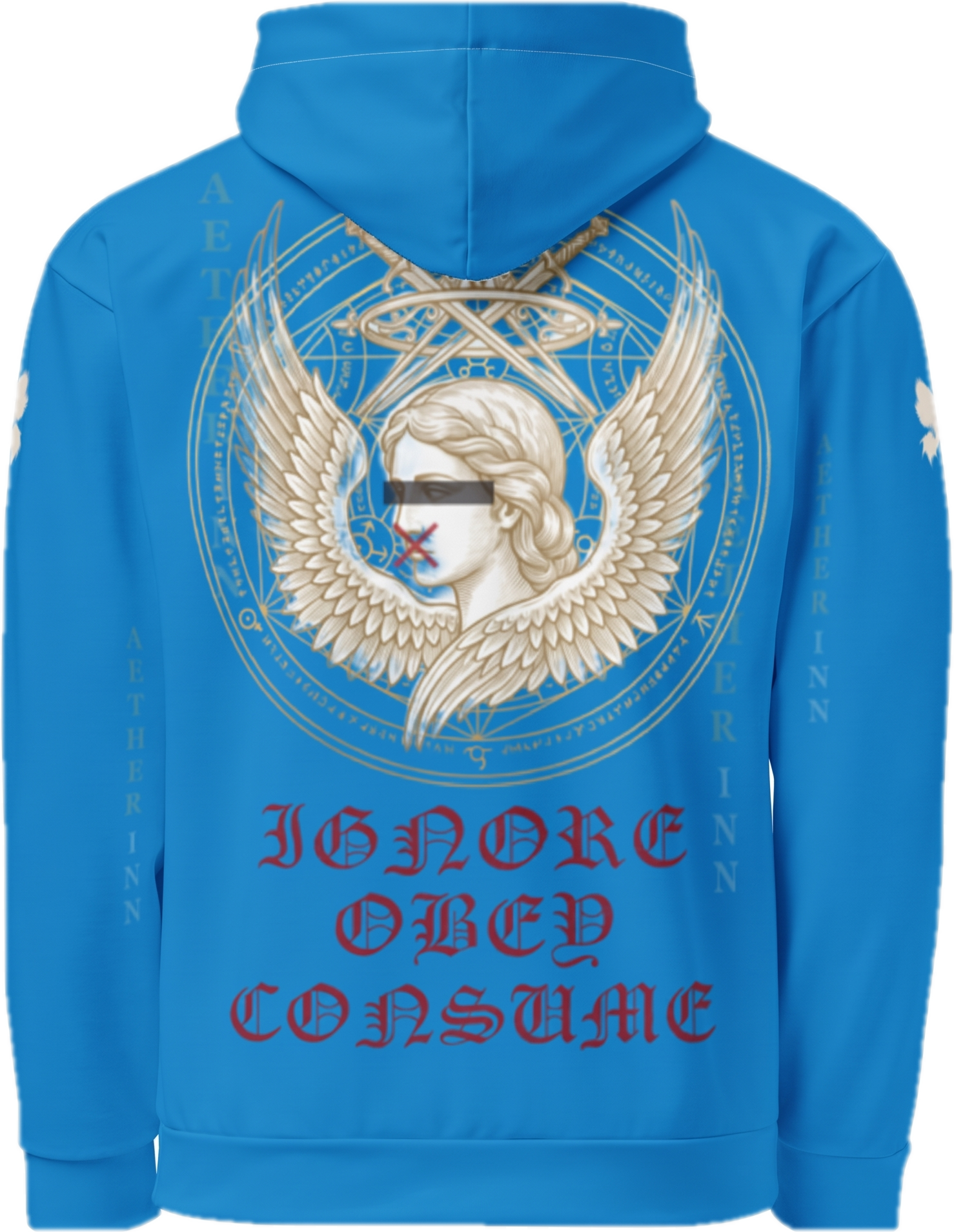 Aether Inn Full Print Cotton Hoodie "Ninth Hour" Blue