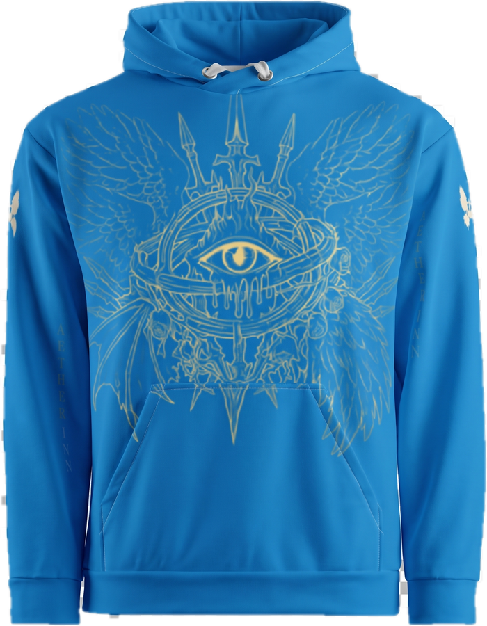 Aether Inn Full Print Cotton Hoodie "Ninth Hour" Blue