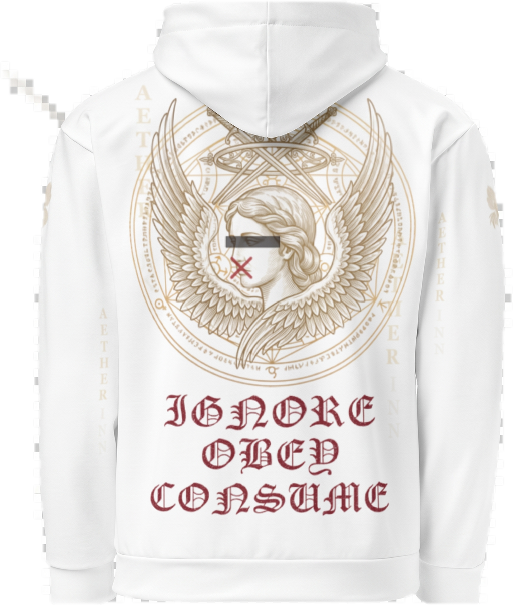 Aether Inn Full Print Cotton Hoodie "Ninth Hour" White