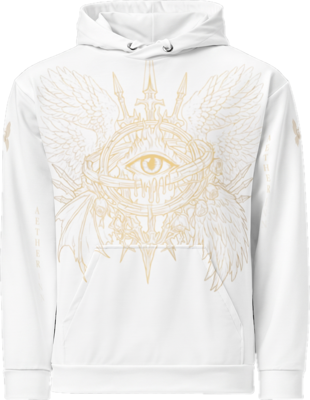 Aether Inn Full Print Cotton Hoodie "Ninth Hour" White