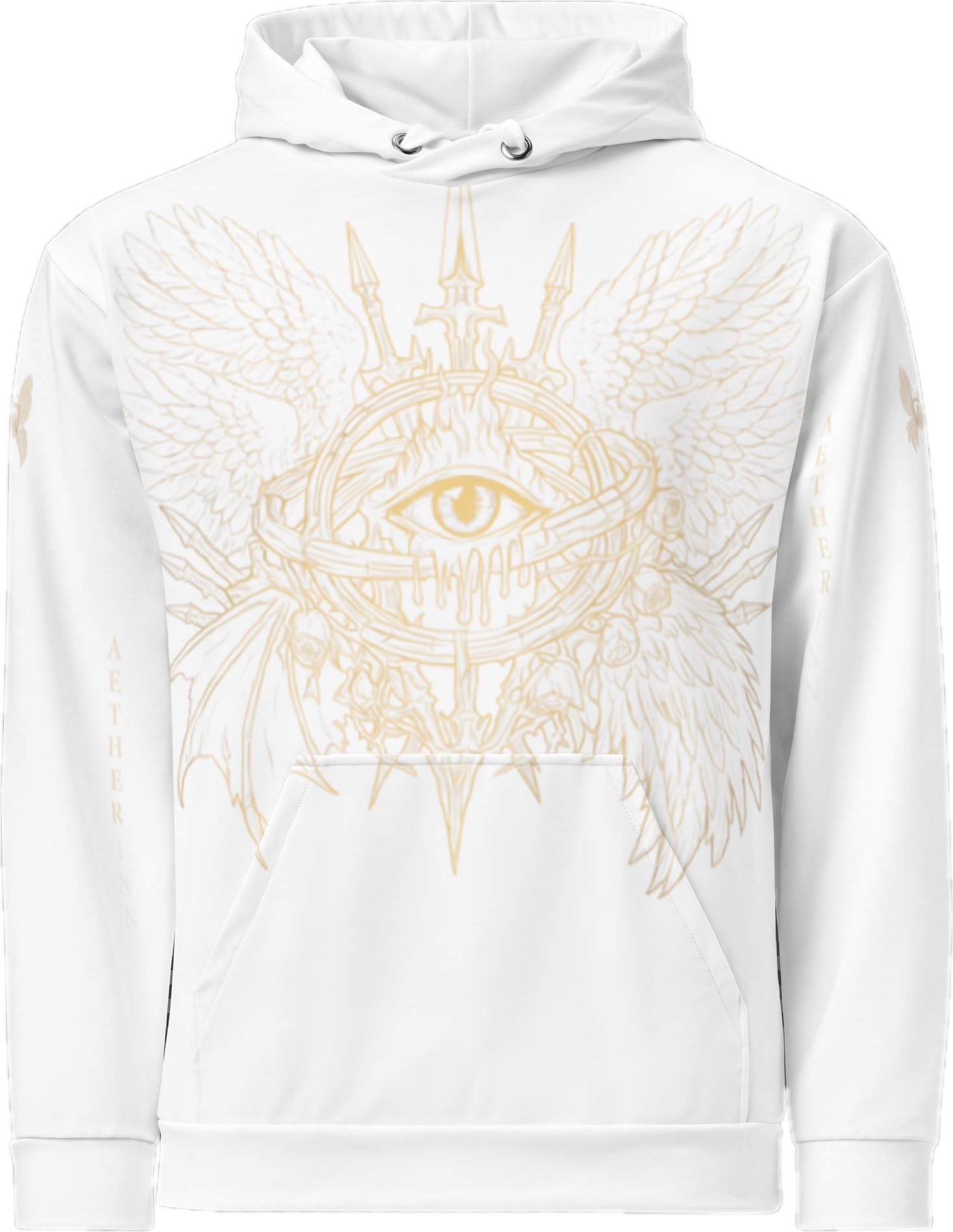 Aether Inn Full Print Cotton Hoodie "Ninth Hour" White
