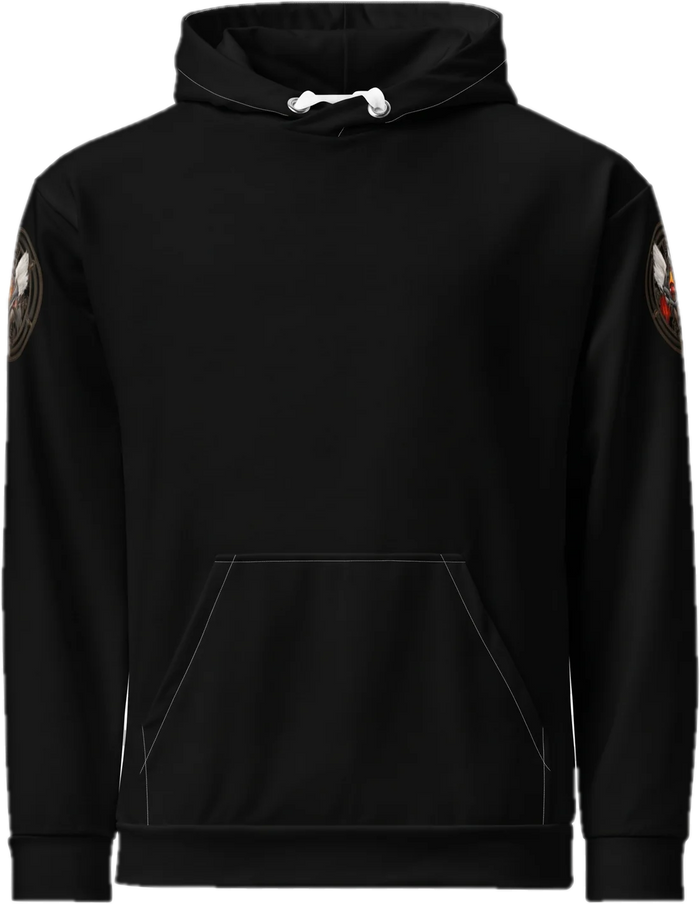 Aether Inn Full Print Cotton Hoodie "Spirit Walk" Black